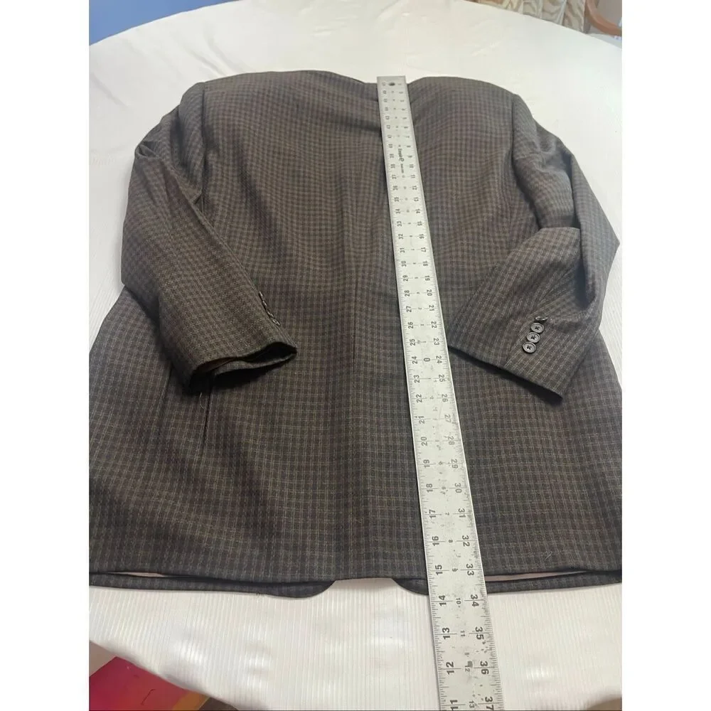 Ermenegildo Zegna High Performance Men’s Brown Plaid Blazer Size 56 Euro 46 US